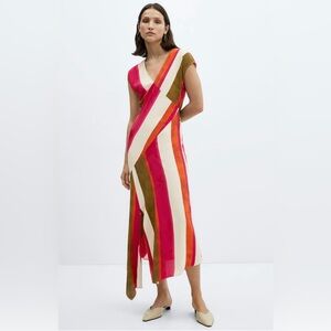 Mango Striped Midi Dress – Size Medium (US 6) brand new